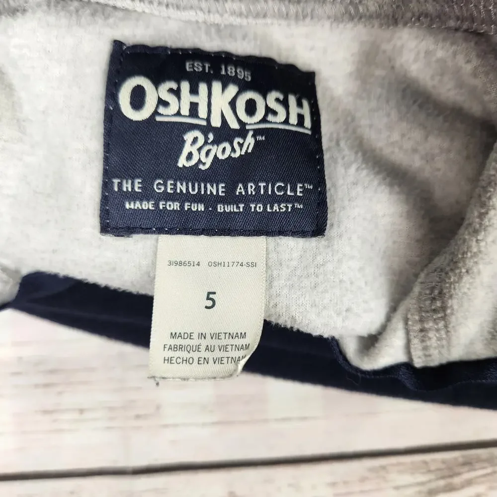 Oshkosh B'gosh Boys Half Zip Pullover Size 5 Cozy Fall